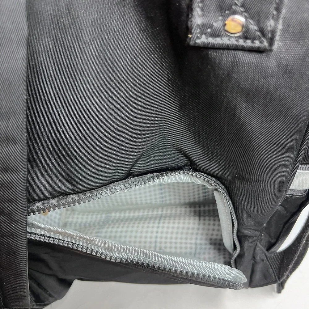 Kipling Audrie Black Nylon Diaper Bag Backpack Doctor Bag Opening w Monkey Charm